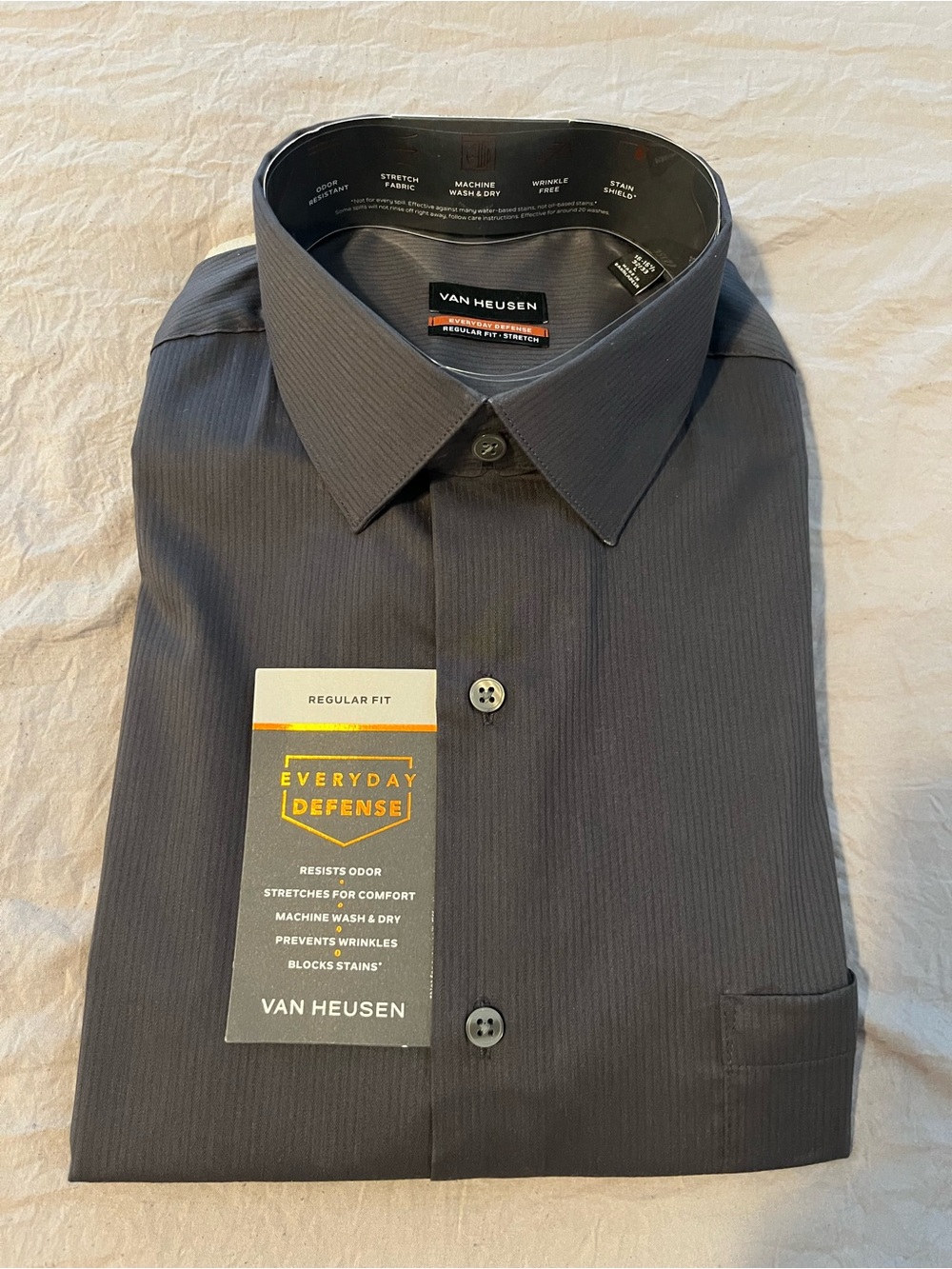 Van Heusen Men's Charcoal Dress Shirt
